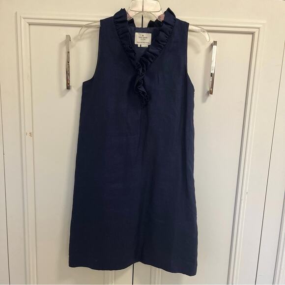 Navy Blue Ruffle Dress - Picture 1 of 6